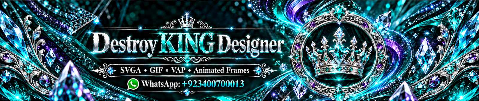 Destroy KING Designer — SVGA, GIF, VAP and Animated Frames — WhatsApp +923400700013